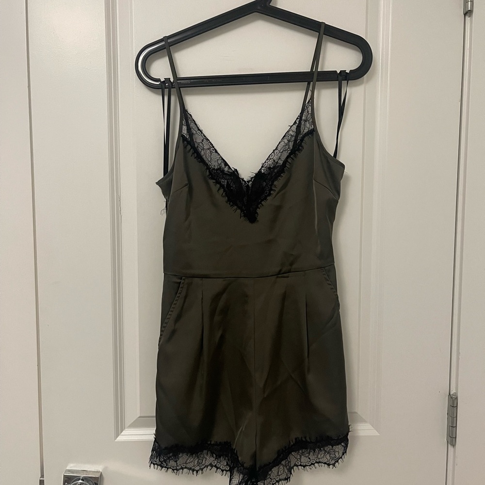 BEBE olive green romper